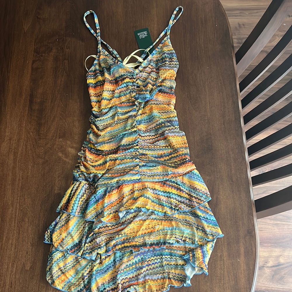 Multi color strap dress